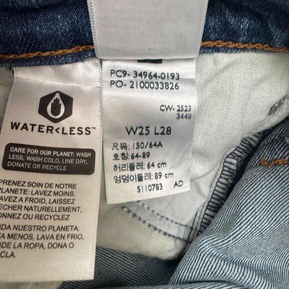 Levi's Premium Wedgie Straight Leg Button Fly Denim Jeans Womens 25 High Rise - Picture 7 of 16